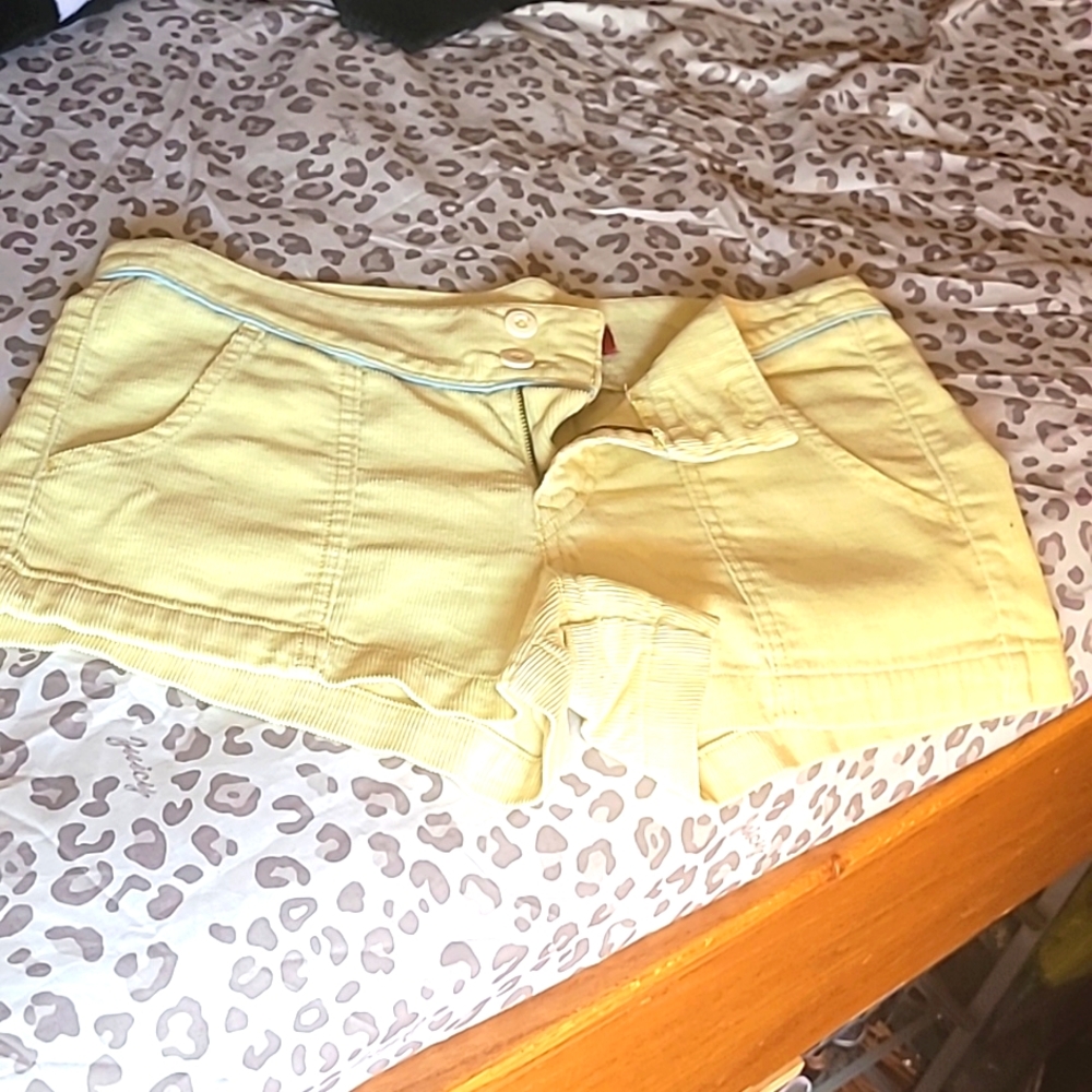 Pale yellow Levi's corduroy shorts